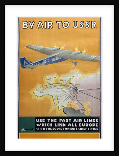 By air to USSR (Poster of the Intourist company) by Konstantin Bor-Ramensky