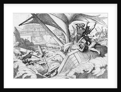 The destruction of the Rus fleet  at Constantinople, before 1839 by Fyodor Antonovich Bruni