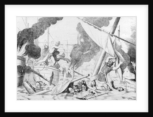 Greek fire during the Siege of Constantinople, before 1839 by Fyodor Antonovich Bruni