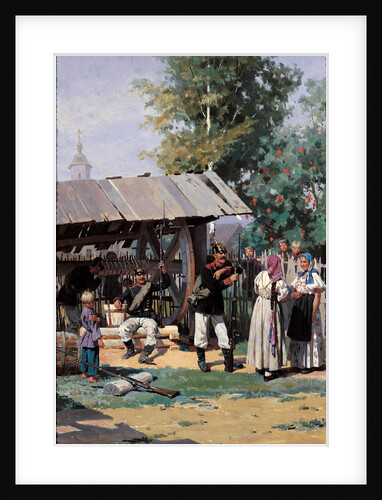 Russian Soldiers in a Country Village, 1877 by Nikolai Dmitrievich Dmitriev-Orenburgsky