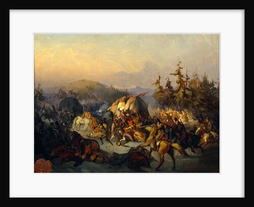 Russian Cossacks attack French troops in transit by Konstantin Nikolayevich Filippov