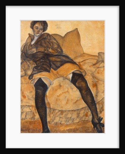 A sitting woman, c. 1918 by Boris Dmitryevich Grigoriev