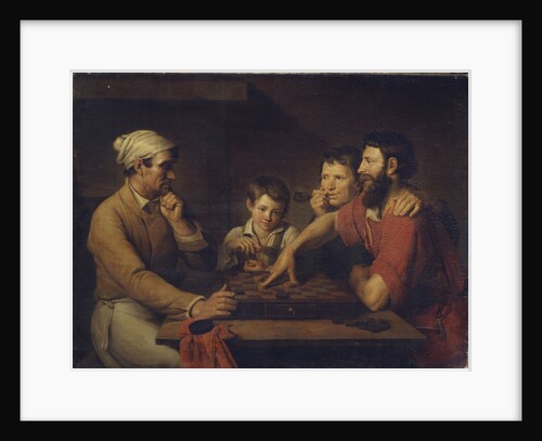 A Cook Playing Draughts with a Caretaker, 1824 by Vasily Ivanovich Gryaznov