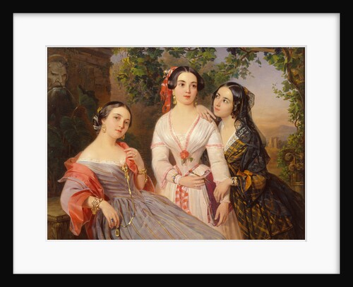 Portrait of Sisters Countess Elizaveta Salias De Tournemire, Sophia Sukhovo-Kobylina and Eudokia Petrovo-Solovovo, 1847 by Pimen Nikitich Orlov