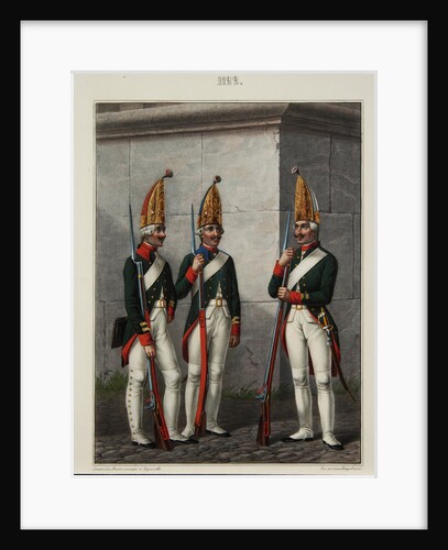 Grenadiers of the Preobrazhensky, Semenovsky and Izmailovsky Regiment in 1796-1797, 1840s by Alexey Gavrilovich Petrovsky