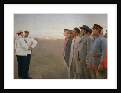 The recruitment, 1904 by Lukian Vasilyevich Popov