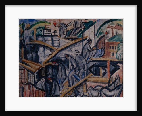 Building new house, 1913 by Olga Vladimirovna Rozanova