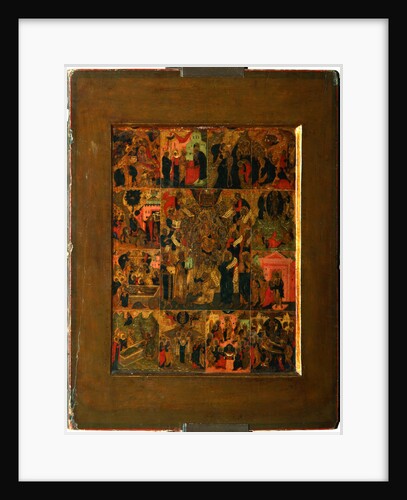 The Glorification of the Virgin (Akathist Hymn to the Most Holy Theotokos), Early 17th cen by Russian icon