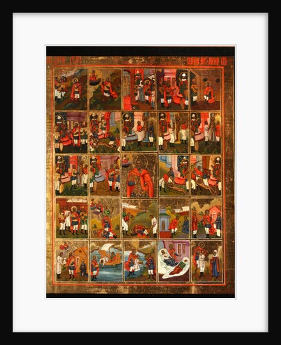 Saint Menas with Scenes from His Life, Mid of the 19th cen by Russian icon