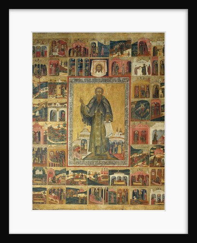 Saint Cyril of White Lake with Scenes from His Life, 17th century by Russian icon