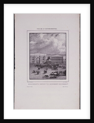 Views of Saint Petersburg. The equestrian statue of Peter the Great on Senate Square, 1833 by Vasily Semyonovich Sadovnikov