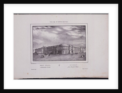 Views of Saint Petersburg. View of the Senate building from the Saint Isaacs Bridge, 1833 by Vasily Semyonovich Sadovnikov