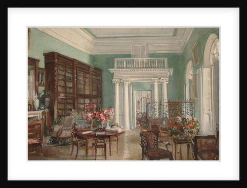 Interior of the Library in the Golitsyn Nikolo-Uryupino Estate, 1910 by Alexander Valentinovich Sredin