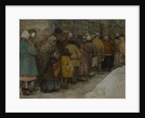 The Queue, ca 1921 by Alexander Ivanovich Vakhrameyev