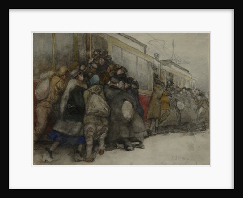 By the Tram, 1920 by Alexander Ivanovich Vakhrameyev