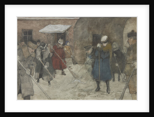 Snow removal, ca 1921 by Alexander Ivanovich Vakhrameyev