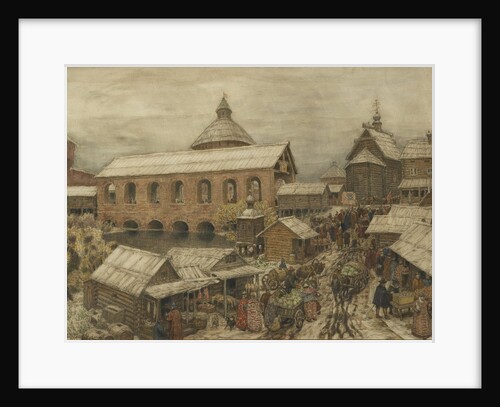 Old Moscow. Okhotny Ryad (Hunting Row), 1900s-1910s by Appolinari Mikhaylovich Vasnetsov