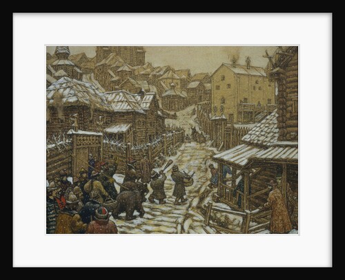 The bear trainers. Old Moscow, 1911 by Appolinari Mikhaylovich Vasnetsov