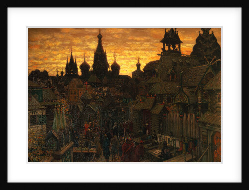 Ancient Moskow. Street in Kitay-gorod in the 17 century, 1900 by Appolinari Mikhaylovich Vasnetsov