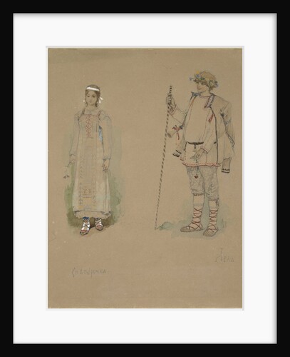 Snow Maiden and Lel. Costume design for the opera Snow Maiden by N. Rimsky-Korsakov, 1885 by Viktor Mikhaylovich Vasnetsov