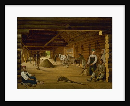 Threshing Barn, 1823 by Alexei Gavrilovich Venetsianov