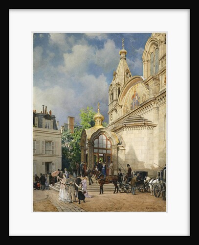 Coming out of a Church, 1870s-1880s by Mikhail Yakovlevich Villie