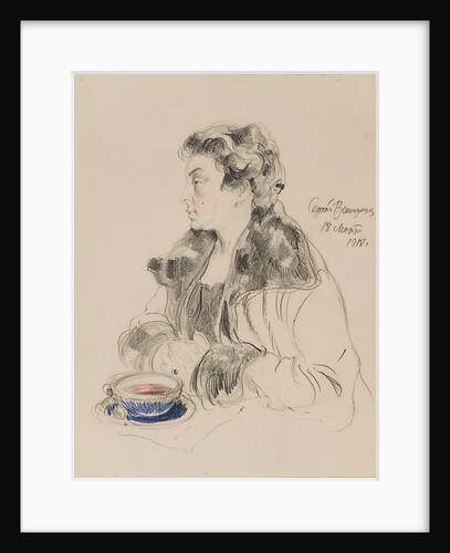 Portrait of Jevdokia Sergeyevna Morozova, 1918 by Sergei Arsenyevich Vinogradov