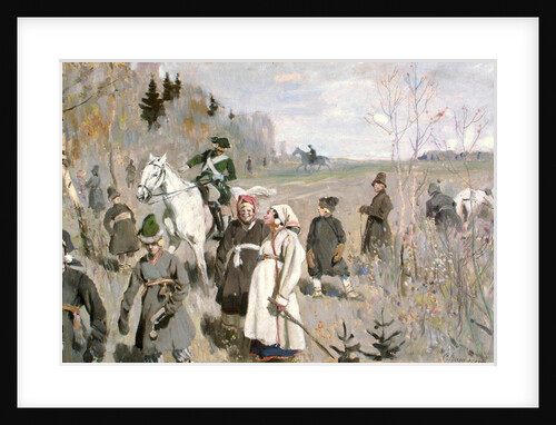 Hunting at the time of the tsar Peter The Great, 1907 by Sergei Arsenyevich Vinogradov