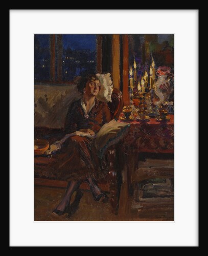 Lady with Book in an Interior, 1917 by Sergei Arsenyevich Vinogradov