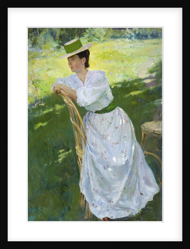 Portrait of a woman (En plein air), 1899 by Sergei Arsenyevich Vinogradov