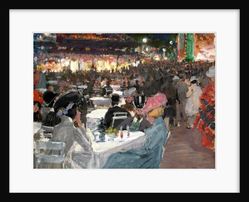 CafÃ© in Paris at Night by Sergei Arsenyevich Vinogradov