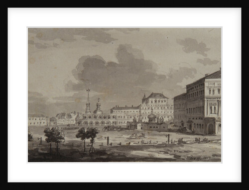 Moscow Kremlin before the construction of the Grand Kremlin Palace, 1817 by Maxim Nikiphorovich Vorobyev