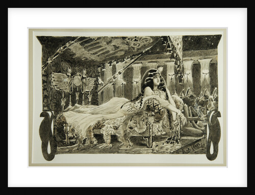 Cleopatra on bed, 1899 by Mikhail Alexandrovich Vrubel