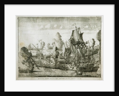 The naval Battle of Gangut on July 27, 1714, 1715 by Alexei Fyodorovich Zubov