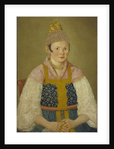 Portrait of a Merchant Woman in Kokoshnik Kabluchok by Anonymous