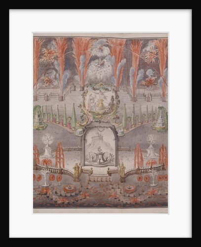 Fireworks and illumination on September 17, 1747 in Gostilitsy, Mid of the 18th cen by Anonymous