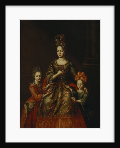 Portrait of Anastasiya Yakovlevna Naryshkina with children Alexandra Kirillovna und Tatyana Kirillovna, Early 18th cen by Anonymous