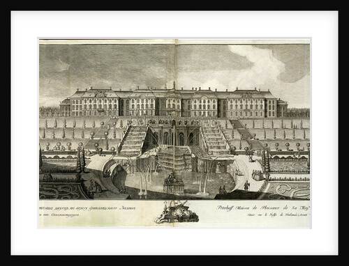 View of the Great Palace in Peterhof, 1761 by Prokofy Artemyevich Artemyev