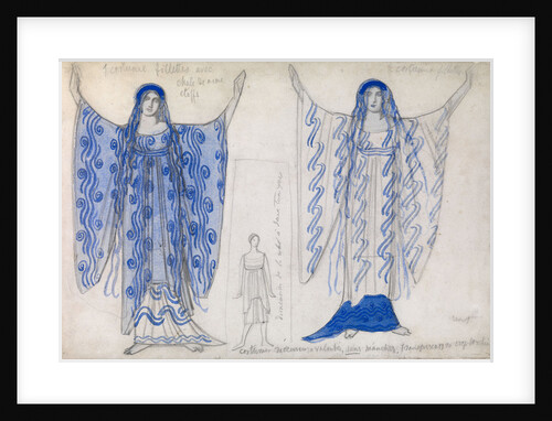 Phaedra. Costume design for the drama Phaedra (Phèdre) by Jean Racine, ca 1923 by Léon Bakst