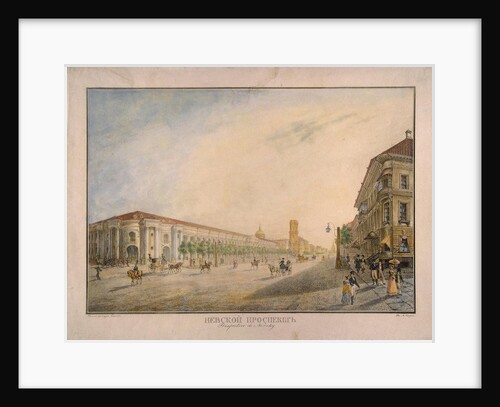 View of Nevsky Prospekt near the Gostiny Dvor in Saint Petersburg, 1823 by Karl Petrovich Beggrov