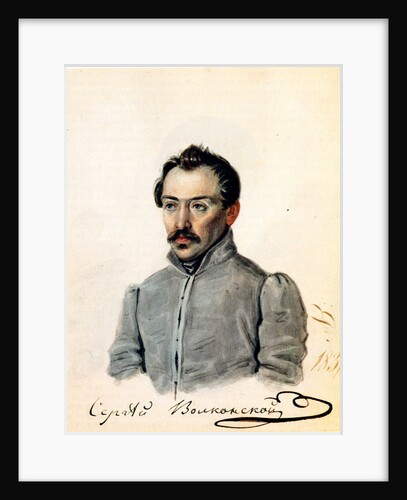 Portrait of Decembrist count Sergey Volkonsky, 1837 by Nikolai Alexandrovich Bestuzhev