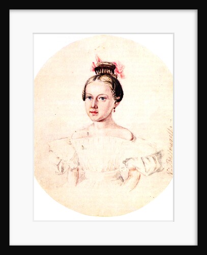 Portrait of Olga Annenkova, daughter of Decembrist Iwan Annenkow, 1836 by Nikolai Alexandrovich Bestuzhev