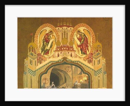 Chudov Monastery. Stage design for the opera Boris Godunov by M. Musorgsky, 1930 by Ivan Yakovlevich Bilibin