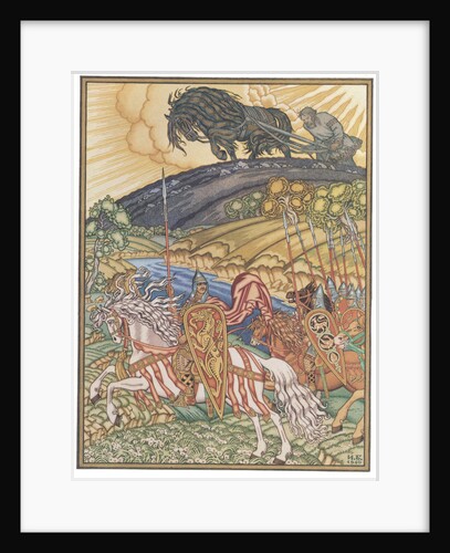 Volga Svyatoslavich and Mikula Selyaninovich, 1940 by Ivan Yakovlevich Bilibin