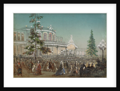 Celebration of the 25th Anniversary of Tsarskoe Selo Railroad at the Pavlovsk Railway Station Concert Hall, 1862 by Adolf Charlemagne
