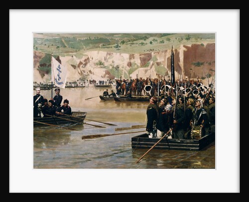 The Russians crossing the Danube at Svishtov in Juny 1877, 1870s by Nikolai Dmitrievich Dmitriev-Orenburgsky