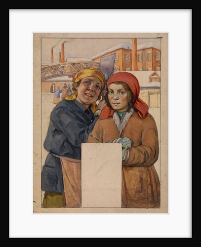Two Factory Workers, 1925 by Ivan Georgievich Drozdov