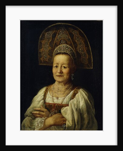 Portrait of a Merchant Woman in Kokoshnik, 1796 by Petro Semyonovich Drozhdin