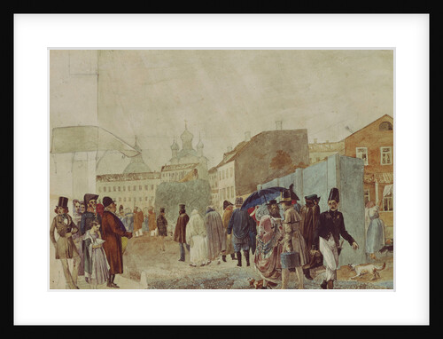 Street Scene In Moscow During The Rain, 1837 by Pavel Andreyevich Fedotov