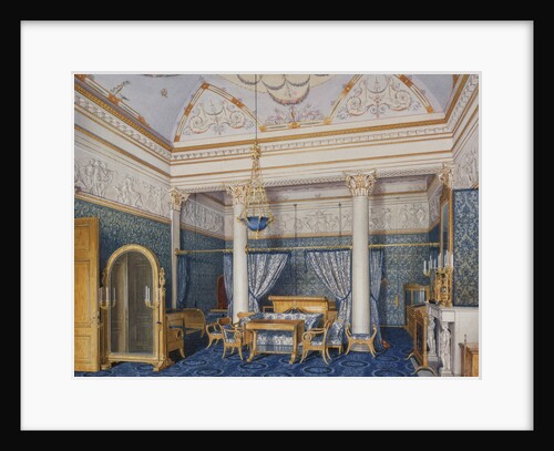 Interiors of the Winter Palace. The Bedchamber of Empress Alexandra Fyodorovna, 1870 by Eduard Hau
